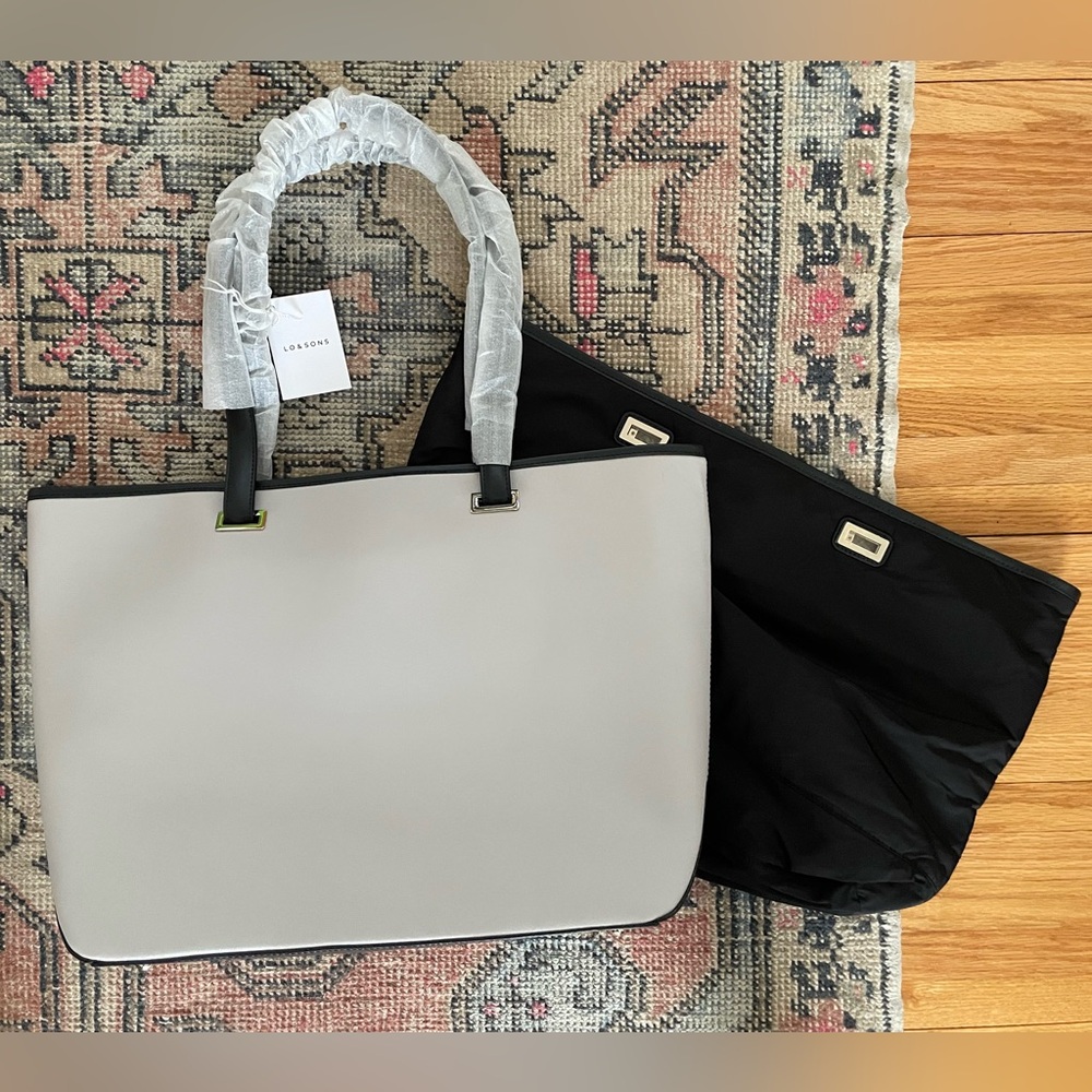 NWT LO & SONS 15” Seville Tote Bag Saffiano Leather
